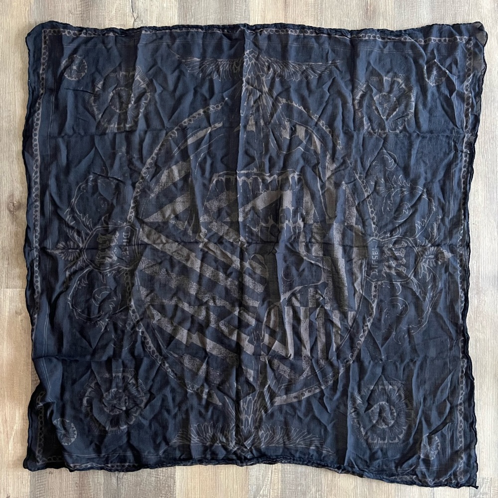 Diesel Lightweight Printed Graphic Scarf 44”x44”